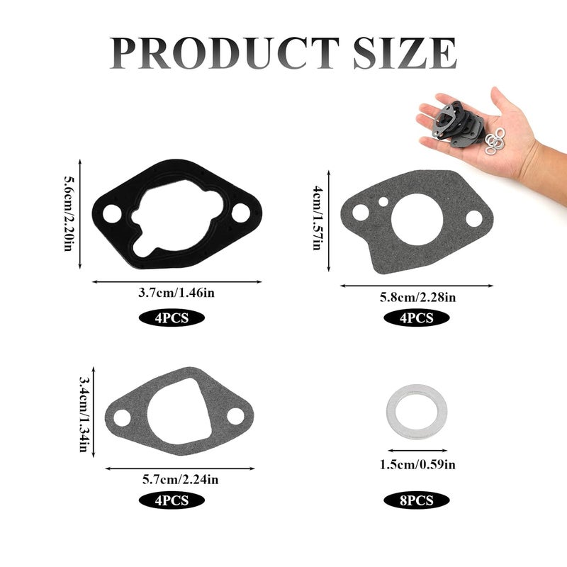 TNJPSEK Predator 212 Carburetor Mounting Gasket Kit, 212cc Carburetor Exhaust Manifold Gasket Material for 159cc 196cc 208cc 196cc 212cc 224cc CT200U BT200X MB200 Mini Bike Go Kart Small Engines - Image 2
